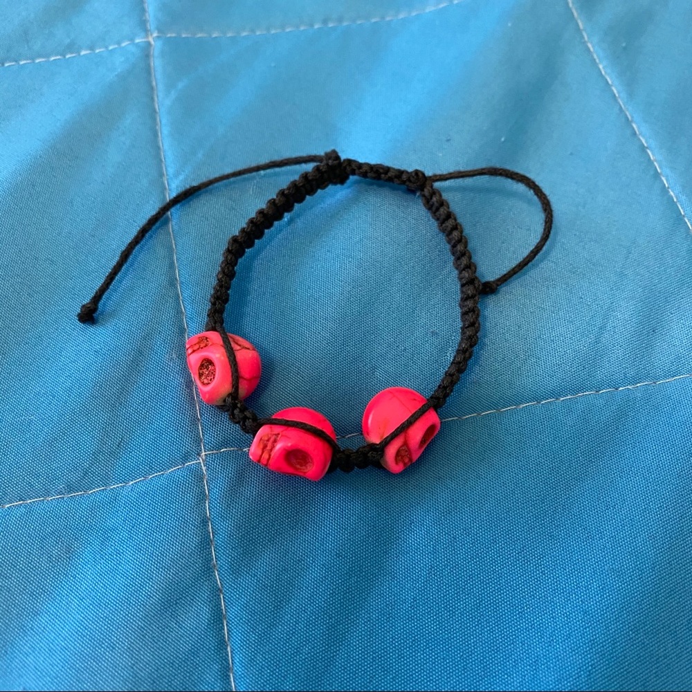 Pink Skull adjustable bracelet